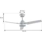 LINDBY LED plafondventilator Aerallo, wit, CCT, stil Aerallo, wit / opaal, Woon-/ Eetkamer, metaal, Modern