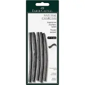 Faber-Castell Tekenen met houtskool - 7/12 mm - 4 sticks/potloden - diep zwart - Voor hobby artiesten - kinderen/volwassenen