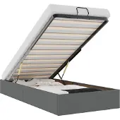 vidaXL Bedframe zonder matras 80x200 cm stof donkergrijs