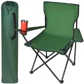 Trizand opvouwbare stoel - groen - 80 x 47 x 80 cm - visstoel/campingstoel - incl draaghoes