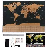 MT MALATEC Kraskaart - Wereld kraskaart - Geschenk