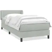 vidaXL Boxspring met matras fluweel lichtgrijs 80x220 cm