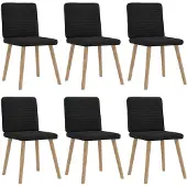 vidaXL Eetkamerstoelen 6 st stof zwart