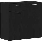 vidaXL Dressoir 80x36x75 cm bewerkt hout zwart eikenkleurig