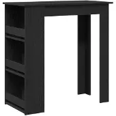 vidaXL Bartafel met opbergrek 102x50x103,5 cm zwart eikenkleurig