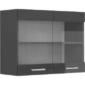 Vicco R-Line Glazen keukenkast – 80 cm Antraciet Hoogglans
