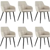 Kick Collection Set van 6 eetkamerstoel Nova - beige