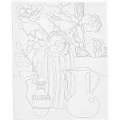 Creativ Company CC Schildercanvas met print Grote bloemen 24x30 cm.