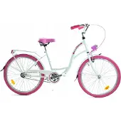Viking Choice Dallas City Junior Meisjesfiets 24 inch - Roze/Wit - Robuuste Stadsfiets