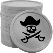 Combicraft piratenmunt Ø29mm zilver enkelzijdig bedrukt - 100 stuks