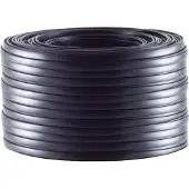 S-Impuls Telefoonkabel 4-aderig op rol | CCA (AWG30) | plat | zwart | 25 meter