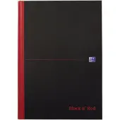 Oxford Black n' Red geruit A4 gebonden notitieboek 96 vellen