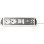 Brennenstuhl Stekkerdoos - 4-voudig - USB -