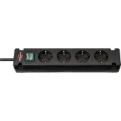 Nedis Bremounta stekkerdoos 4-voudig zwart 1,5m H05VV-F 3G1,5| per 4 - 1150650114
