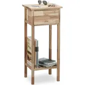 Relaxdays Salontafel, Salontafel Walnoot (35 x 30 x 80 cm)