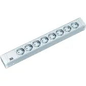 Bachmann 333.001 19 inch Stekkerdoos voor patchkast 1 HE Geaarde contactdoos Wit