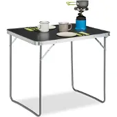 Relaxdays campingtafel inklapbaar - aluminium - MDF - 70x80x60 cm - zilver/grijs