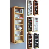 Hioshop Loposa wandkast CD,DVD opslag 150 CD 6 planken beuken decor.