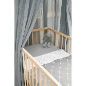 Meyco X Mrs. Keizer baby ledikantlaken Louis 100x150 cm - set van 2 grijs/wit unisex