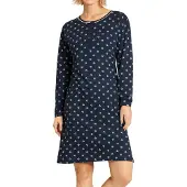 Hajo nachthemd blauw met all-over print | Maat 52/54