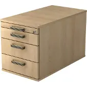 Hjh OFFICE PRO SIGNA TC30 SG - Rolcontainer Hout Eiken met 3 lades Greeplijst kunststof