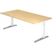Hjh OFFICE PRO XTRA XB 2E WC - Esdoorn 200 x 100 Tafelhoogte I In hoogte verstelbaar