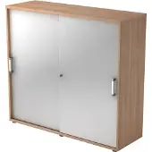 Hjh OFFICE PRO BETA 1753S - Walnoot/Zilver Hoogte van de map | 3 OH Schuifwandkast Chrome metaal handgreep