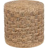 Beliani BASSLET - Poef-Beige-Zeewier, Waterhyacinth