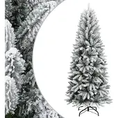 vidaXL Kunstkerstboom met sneeuw 210 cm PVC en PE