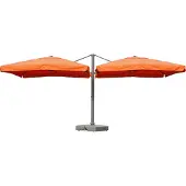 Mendler Zweefparasol T44, pergola luifel effect, 6,2x3m polyester 50kg ~ terracotta + staander