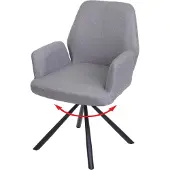 Mendler Eetkamerstoel -H71, keukenstoel fauteuil stoel, draaibare auto positie stof/textiel staal ~ lichtgrijs
