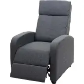 Mendler Televisiefotel -F76, relaxfauteuil Fauteuil Ligfauteuil, verstelbare ligfunctie Stof/textiel ~ lichtgrijs