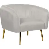 Beliani LACONIA - Fauteuil - Lichtgrijs - Fluweel