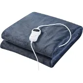 En.casa Elektrische deken Archi warmtedeken 200x150 cm donkerblauw
