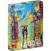Enjoy Puzzle Rainy Romance in the City Puzzel (1000 stukjes)