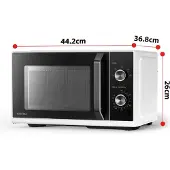 Toshiba MV-AM20T(BK), Werkblad, Vrijstaande magnetron, 20 liter, 800 watt, Ingebouwd display, Knopbediening, Draaiknoppen