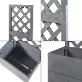 En.casa Plantenbak met latwerk Amstelveen HKC 135x40x30 cm grijs []