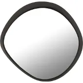 J-Line Wall mirror round metal/glass black small