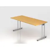 Hjh OFFICE PRO NANO 19 S - 180 x 80 Beuken/Zilver