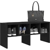 vidaXL Schoenenrek stapelbaar 89,5x30x40 cm zwart eikenkleurig
