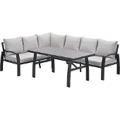 Garden Impressions Cameron lounge dining set 3-delig links - desert sand