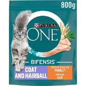Purina one - Bifensis Coat & Hairball - kip - 3x 800g