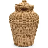 Rivièra Maison Bloempot Rond Bruin - Ginger Jar Plantpot binnen - Rattan - (ØxH) 31x45