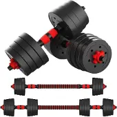 Viking Choice Halterset / Dumbbellset 30 kg verstelbaar - Zwart/Rood