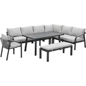Garden Impressions Tarera lounge dining set 7-delig - donker grijs