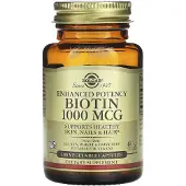 Solgar , Versterkte Potentie Biotine, 1.000 mcg, 100 plantaardige capsule