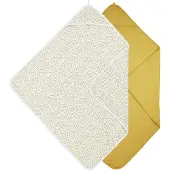 Meyco Baby Cheetah/Uni badcape - 2-pack - honey gold - 80x80cm