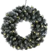 Star Micronics Edmonton krans met 30 LEDs, 50 cm, groen, Kunststof