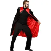 Coppens Dracula cape zwart/rood | Maat 54 |