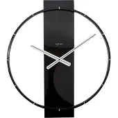 Nextime wandklok | hout/staal | zwart | 50.8 x 58.2 x 4.3 cm